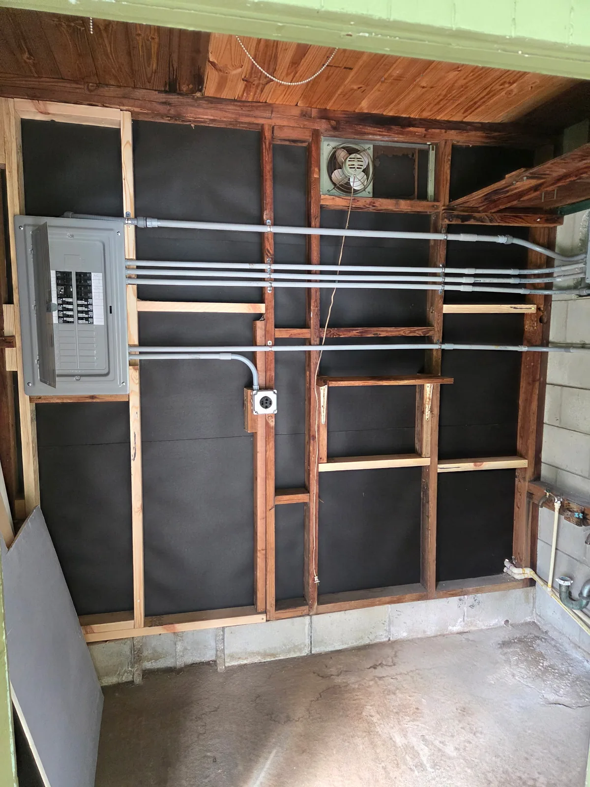 Electrical rough-in wiring on a new build